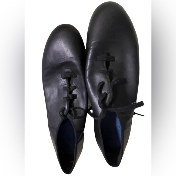 Capezio Tap Shoes Cadence SplitSole Black Genuine Leather Sz8/39 Vintage - Picture 9 of 13